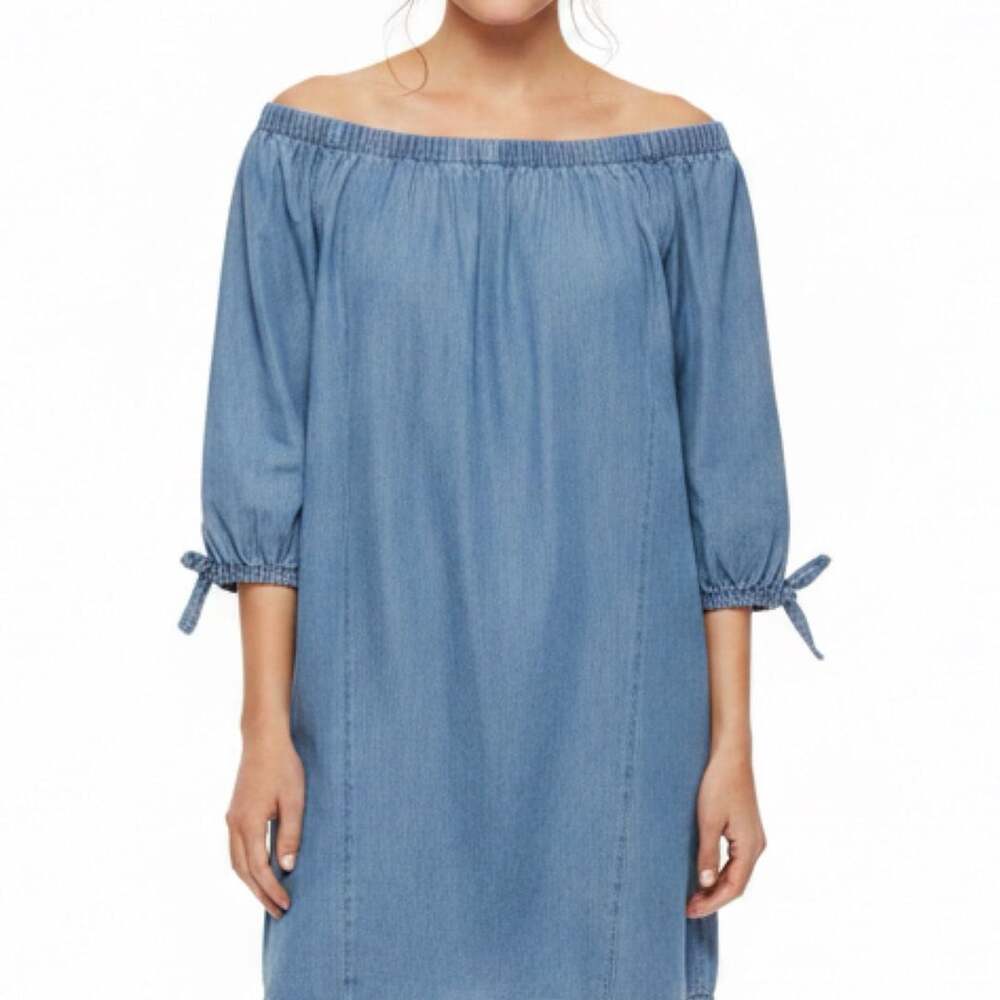 rue21 Off The Shoulder Lyocell Denim Mini Dress size Medium